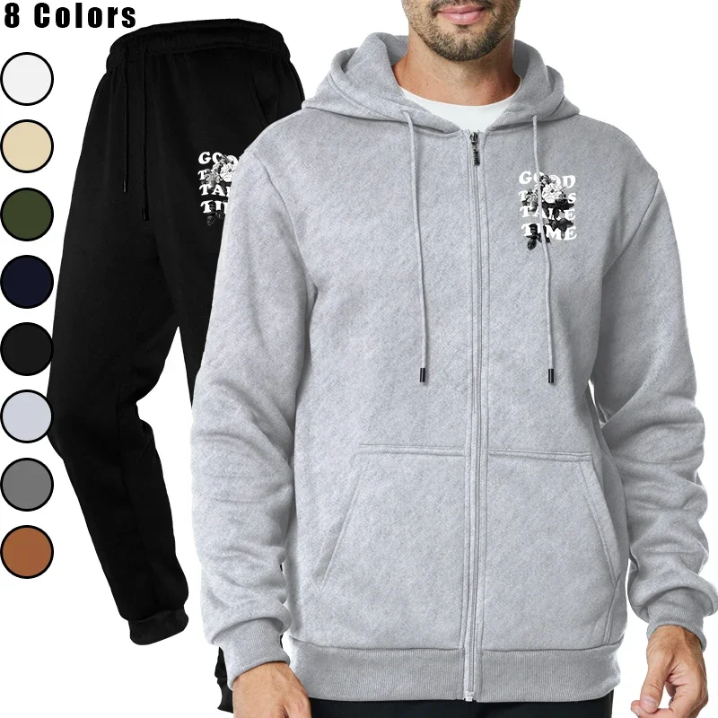 

High Quality Printing Casual Jogging 2 Pcs Set Mens Tracksuit Hooded Sweatshirts Hot Sales and Pants