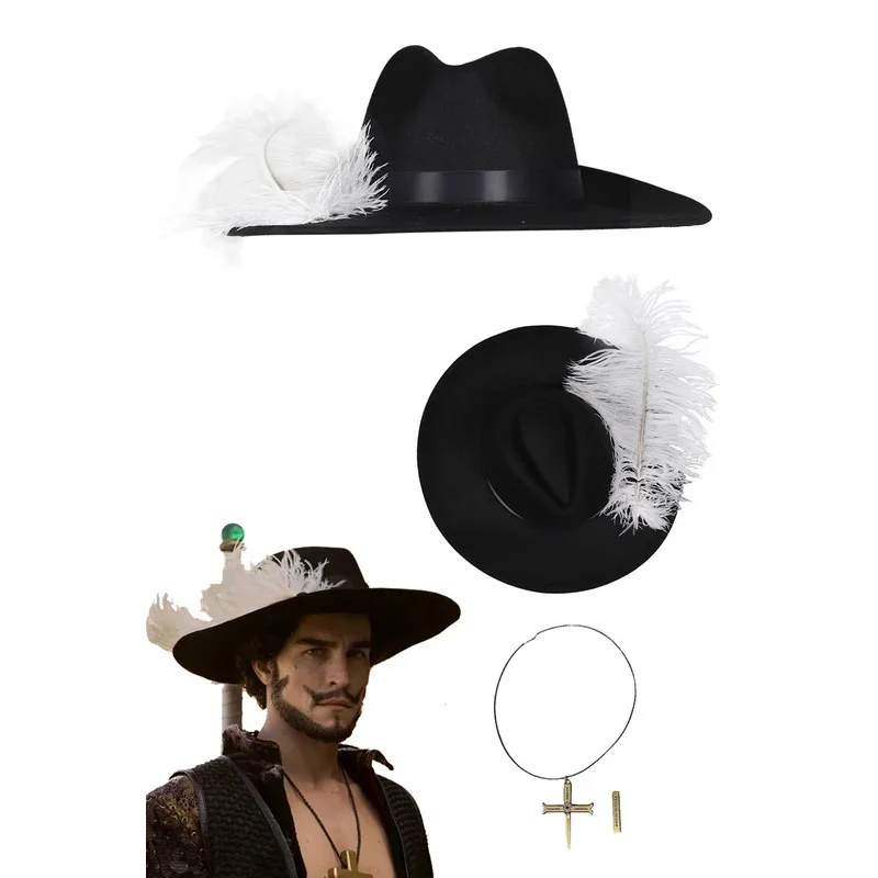 Dracule Mihawk Cosplay juego de rol gorra de pirata sombrero collar acción en vivo TV una pieza de Cosplay accesorio de disfraz accesorios de disfraces