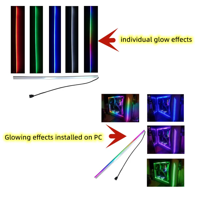 NEON Addressable RGB PC 16inch Diffused LED Strip For Aura,Gigabyte,MSI Mystic,Corsair Lighting Node Pro,Corsair Commander PRO
