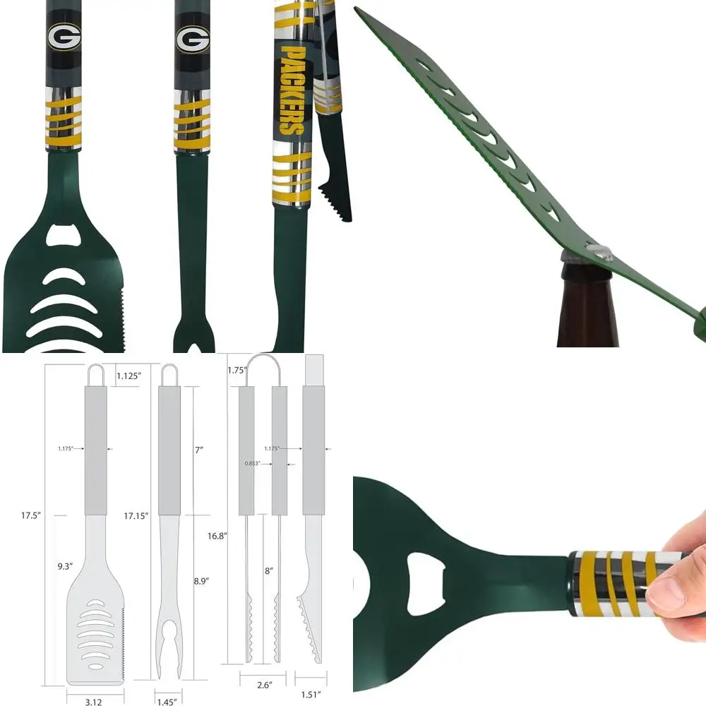 

Green Bay Packers 3-Piece BBQ Tool Set in Team Colors