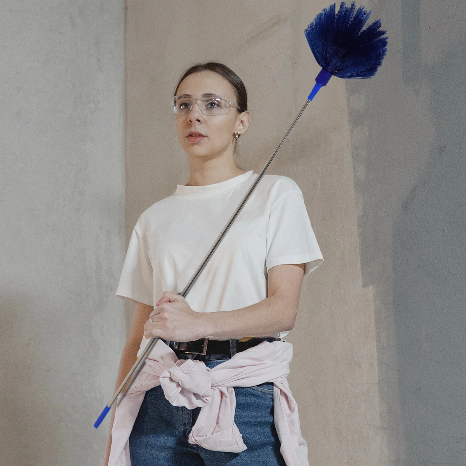 

Long Handle Spiderweb Cleaning Brush Ceiling Fan Duster Household Car Office Dust Cleaner Reusable Cleaning Tool for Narrow