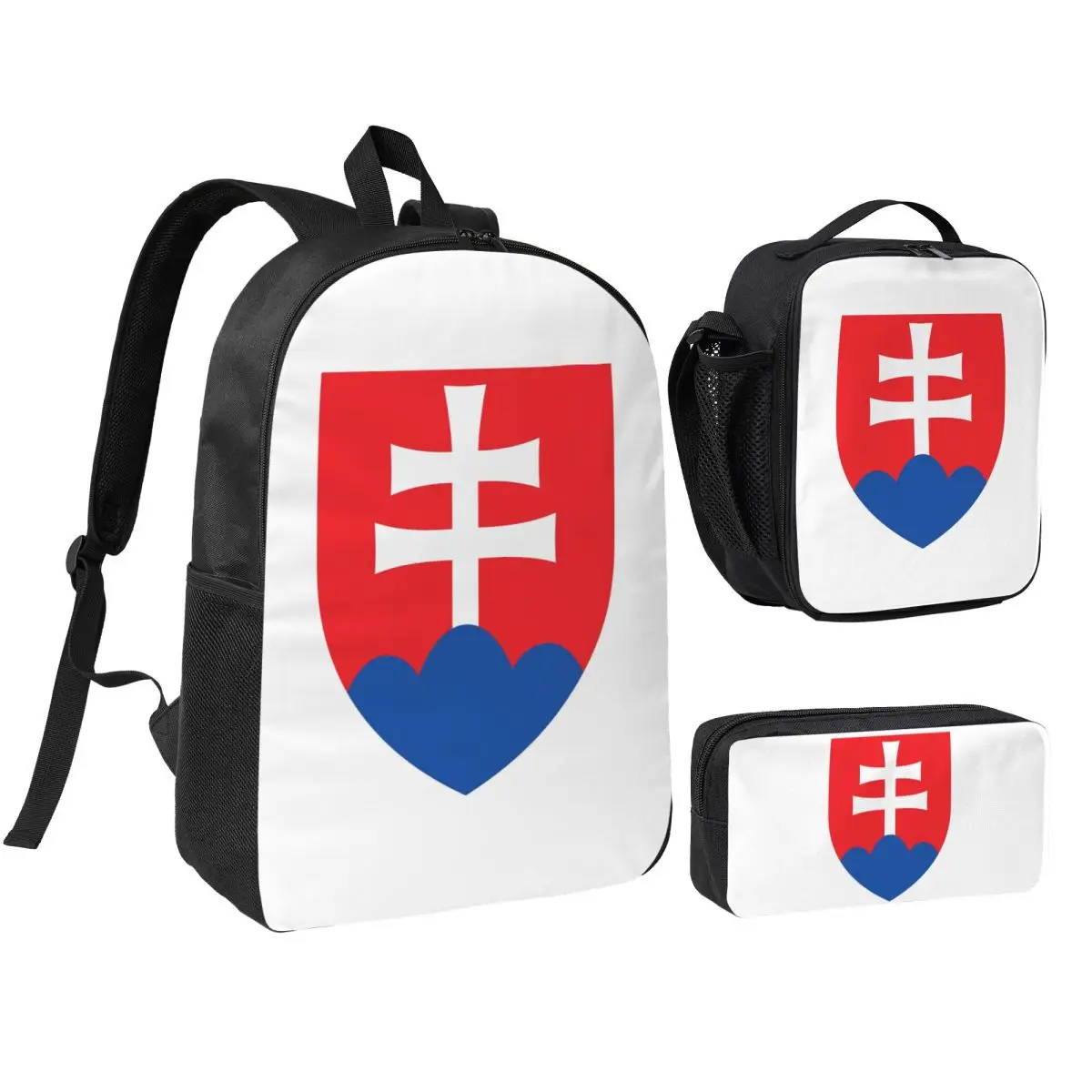 

Flag Of Slovakia Slovak Republic Backpack Boys Girls BookBag School Bag Shoulder Bags 3ps Insulated Lunch Bag Pencil Case