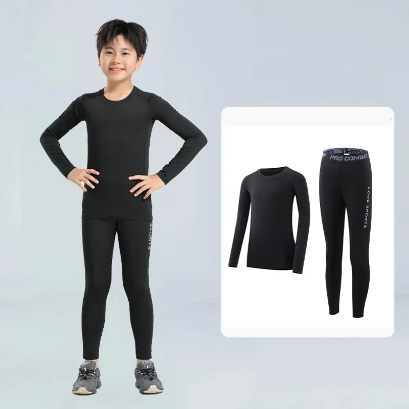 Children Kid Boy Girl Conmproression Skiing Underwear Set Fitness Ski Snowboarding Sport Running Hiking Exercise Jogging Suit 31 - view 4