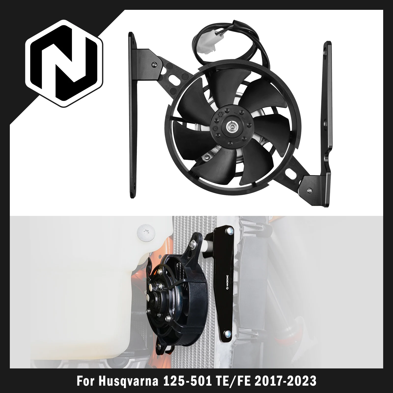 For Husqvarna TE 300 FE 250 FE 350 FE 450 2017-2023 TE300i 2017-2022 12V Electric Radiator Cooling Fan Bracket For GasGas EC 300