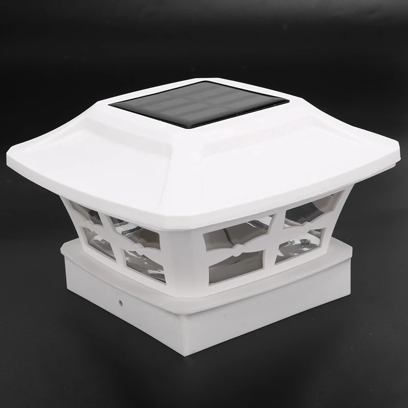 Solar Post Cap Luzes LED, 2 Modos de Iluminação, Baralho Cerca, Branco Quente, 4x4 Postes De Madeira, Decoração do Jardim, 2X