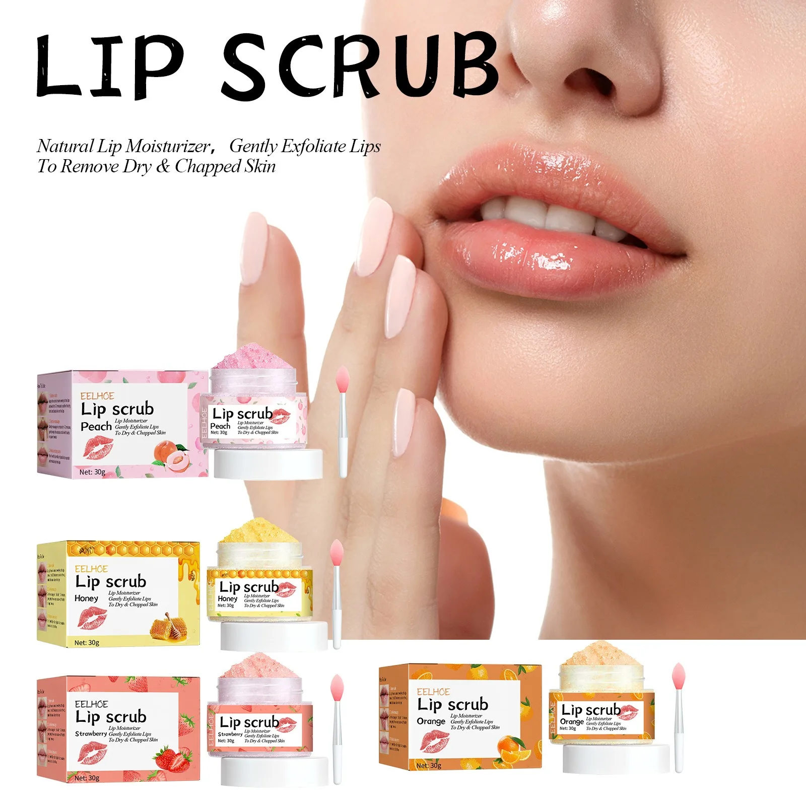 30g Lip Scrub Hydrating Moisturizing Exfoliating Lip Dead Skin Fading Lip Lines Anti-drying Fading Lip Wrinkles Lip Care