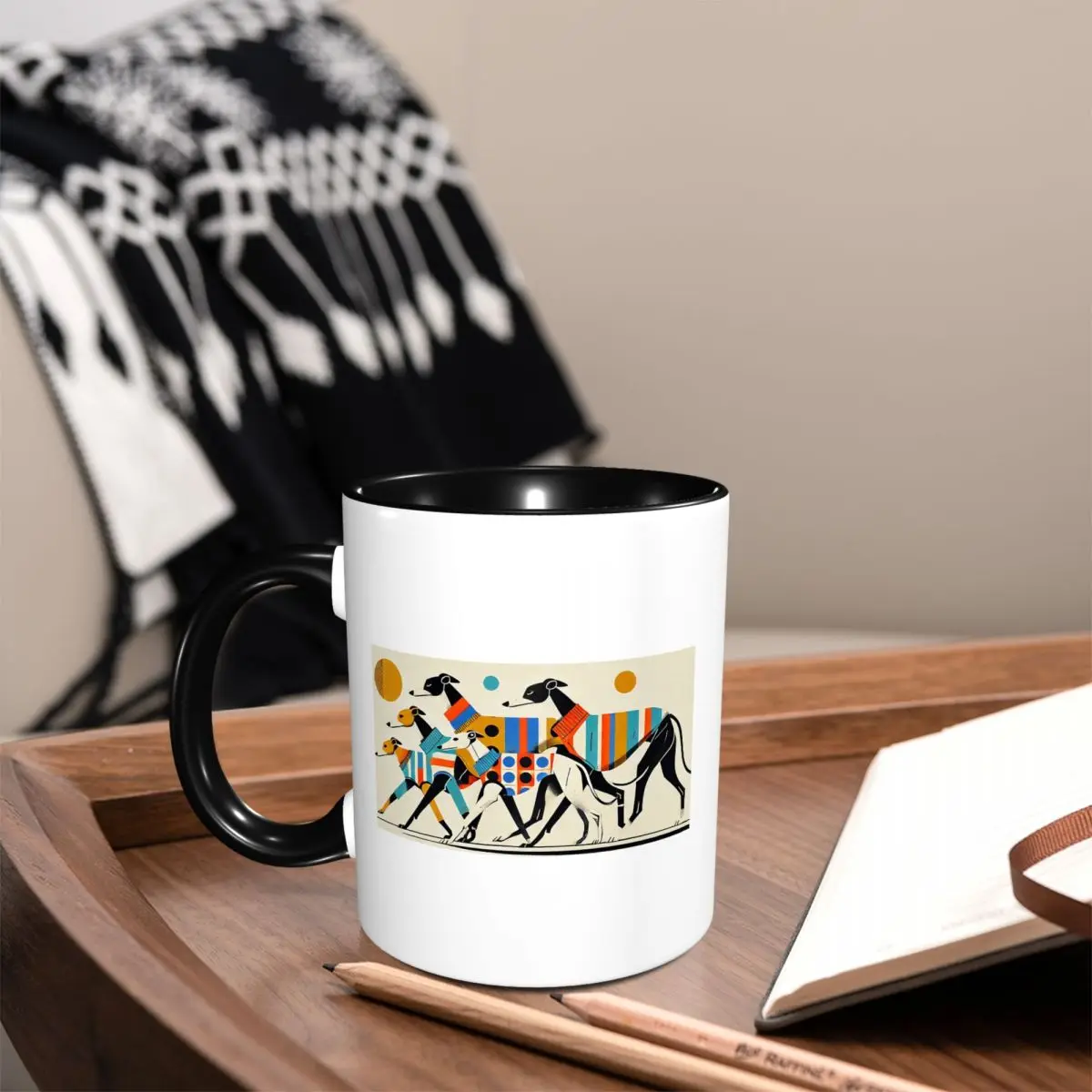 Sighthound Greyhound Whippet Lurcher Mug Funny Ceramic Coffee Cups Tea Mugs Milk Cup Drinkware Gift for Woman Man