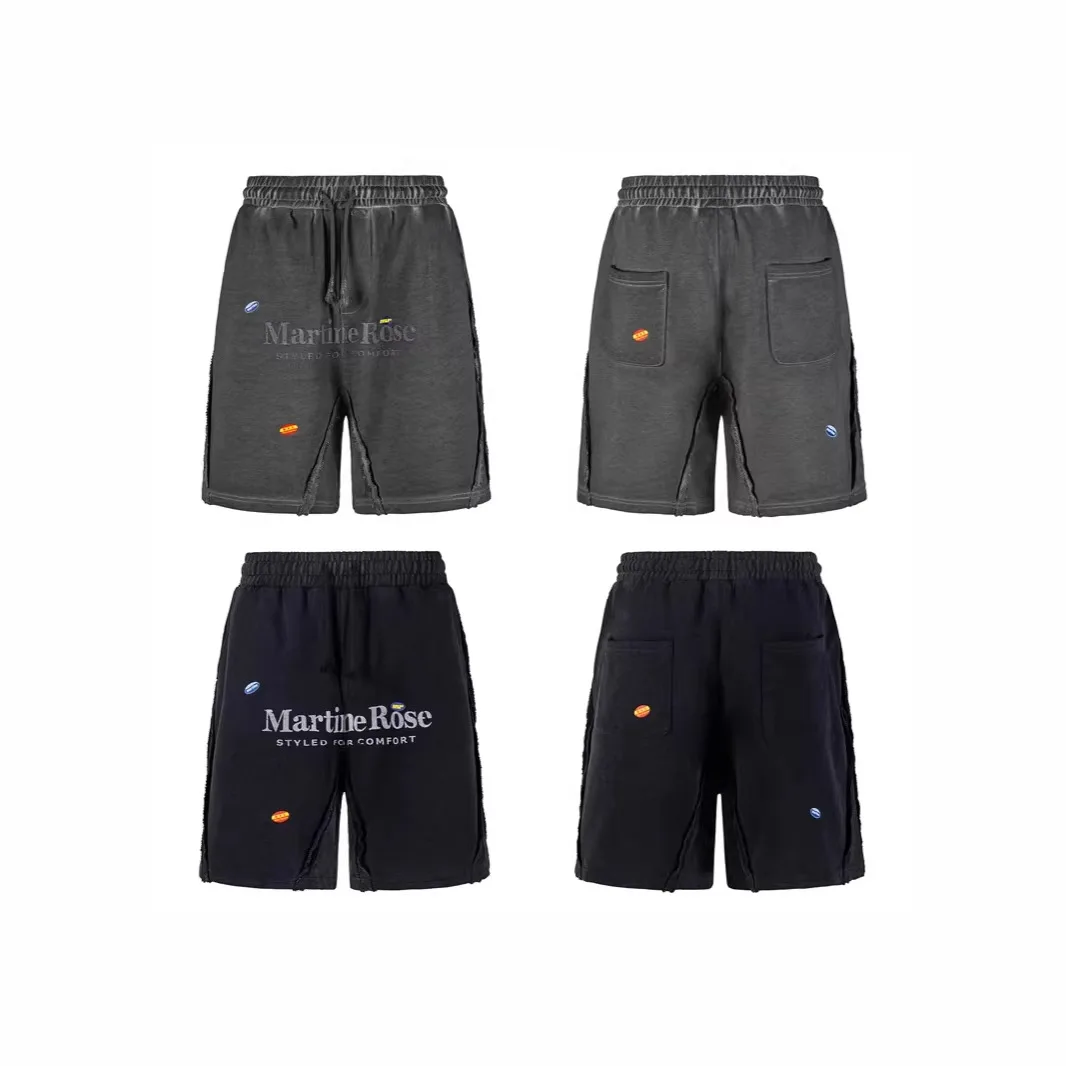 

Шорты Martine Rose с эффектом потертости и принтом, термотрансферная печать, свободный крой, унисекс, повседневная одежда.