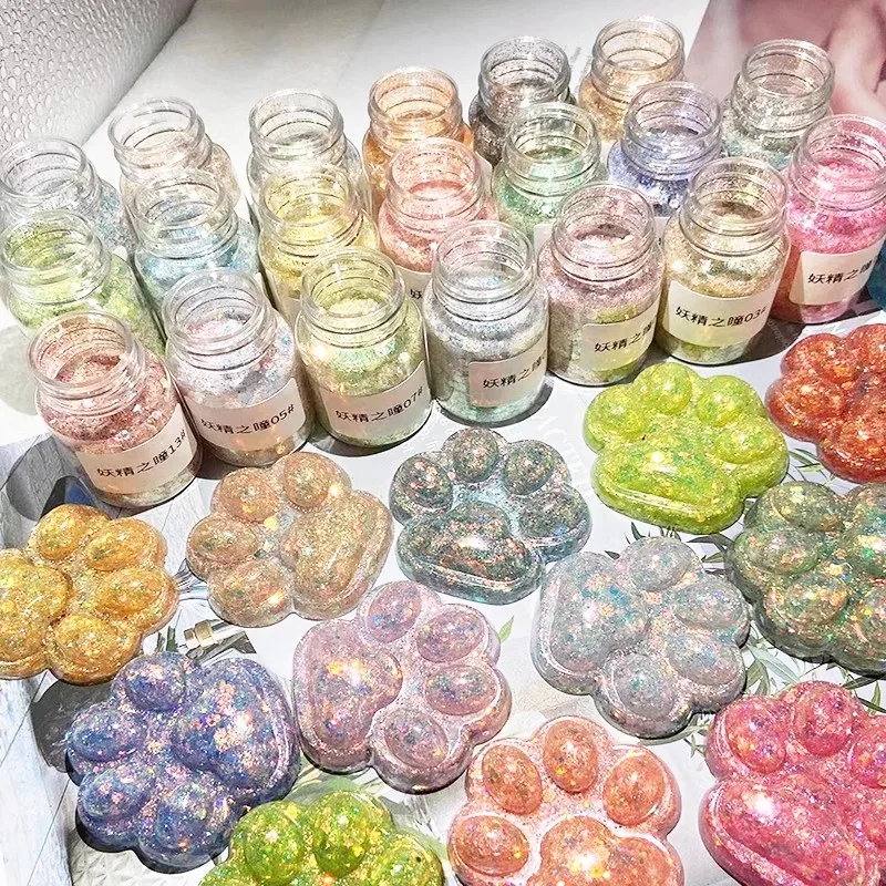 

10g/Bottle Iridescent Mixed Size Hexagon Nail Glitter Sequins Mermaid Holographic Spangles 3D Flakes Gel Polish Decoration