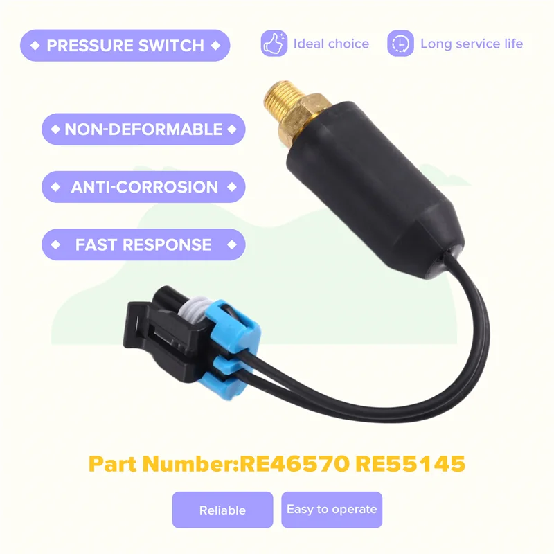 Excavator Oil Pressure Sensor Replacement Part-For John Deere RE46570 RE55145 Pressure Switch
