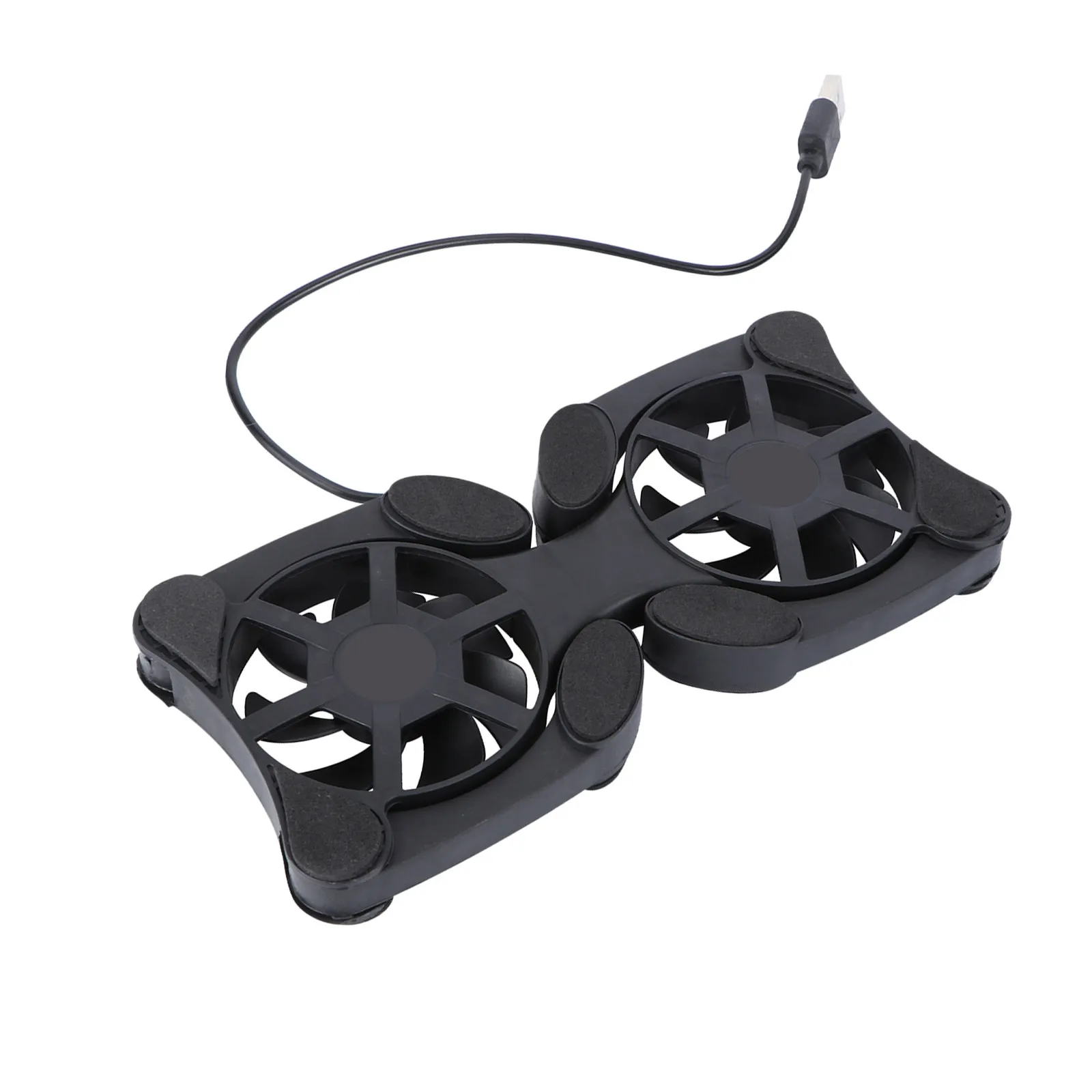 

Охлаждающая подставка для ноутбука, черная, складная, с 2 вентиляторами, питание от USB, портативный вентилятор-охладитель для ноутбука, USB-подставка для охлаждения