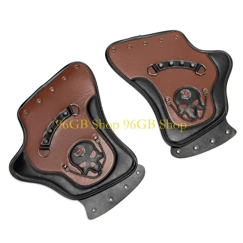 96GB Motorcycle Exhaust Side Saddles Heat Universal PU Leather Engine Cover