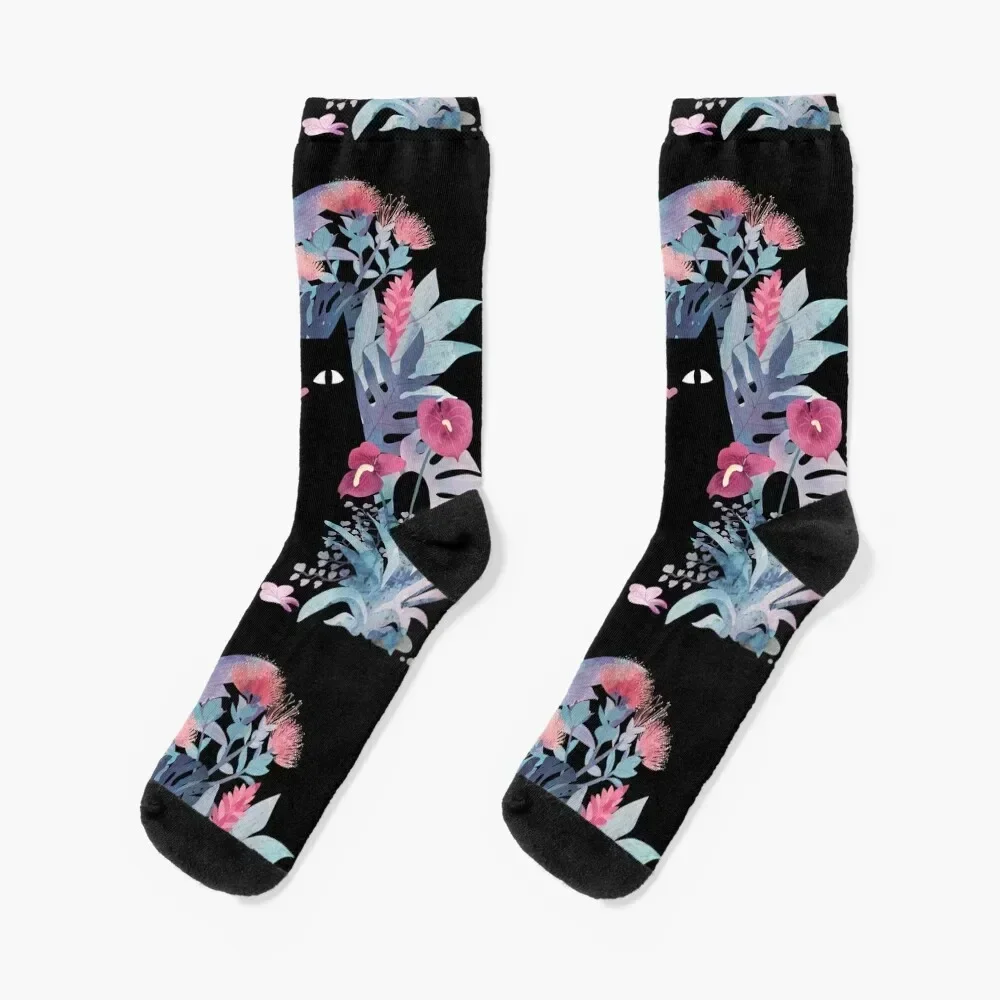 

Popoki (Pastel Black Velvet) Socks heated custom sports halloween Socks Male Women's