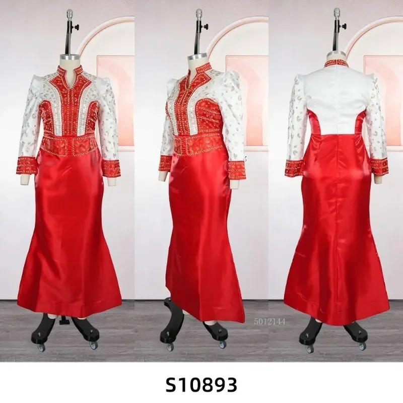 فستان أفريقي فاخر أنيق بمقاس كبير - فستان أنقرة طويل للنساء لحفلات الزفاف المسائية ملابس للسيدات #4