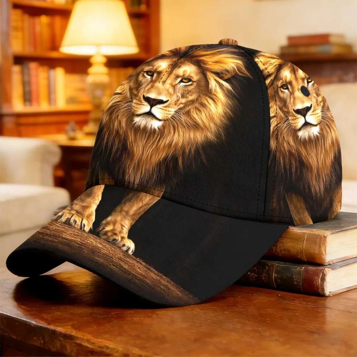 1pc Golden Lion Majesty Baseball Cap Father's Day Gift Fashion Holiday Gift Skateboarding Trucker Cap Summer Style Peaked Cap
