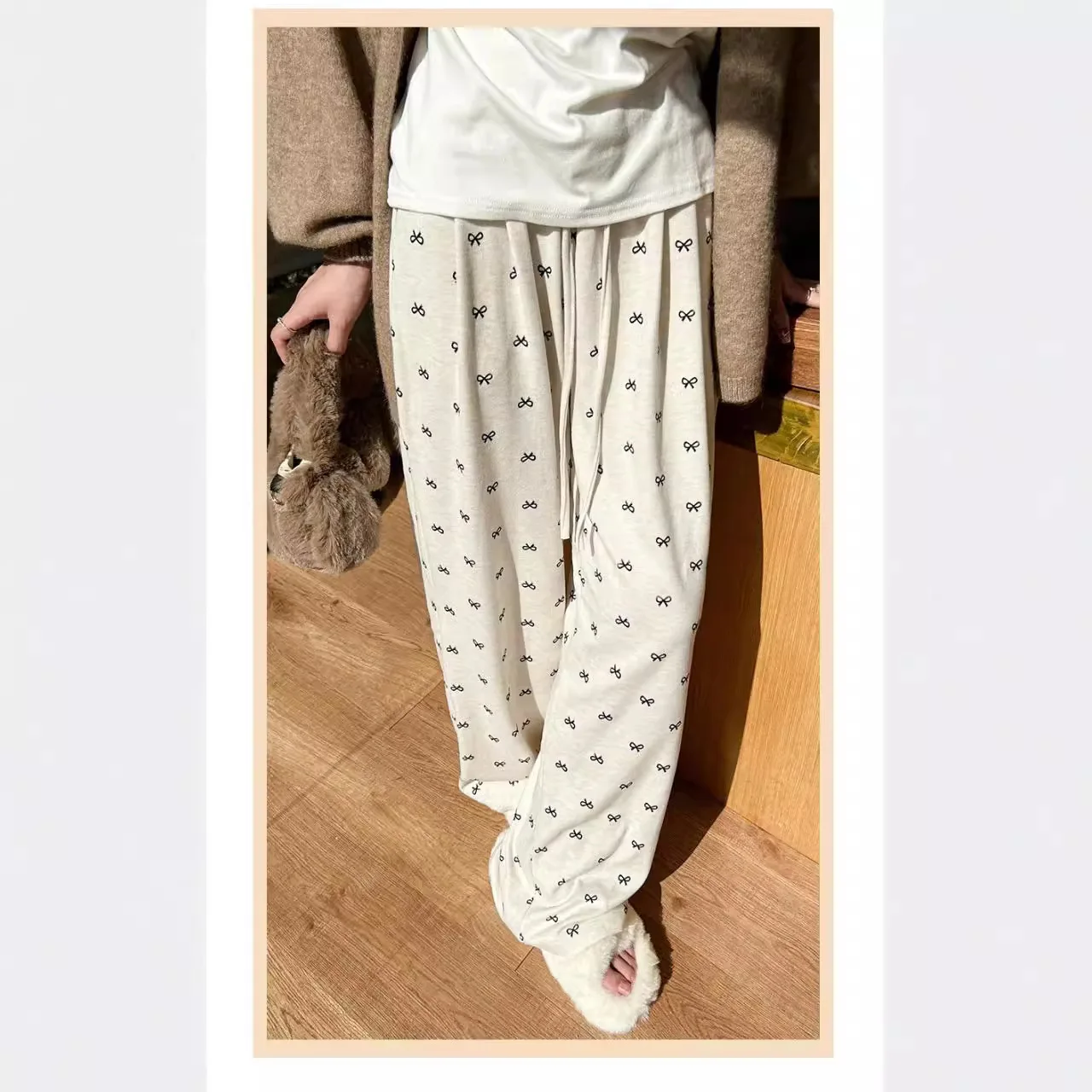 ワイドレッグパンツ 高品質 レディース 夏 超薄型 カラーブロック 穴あき ソフト ポルカ ヒップスター 調節可能 シフォン ホロー 2025