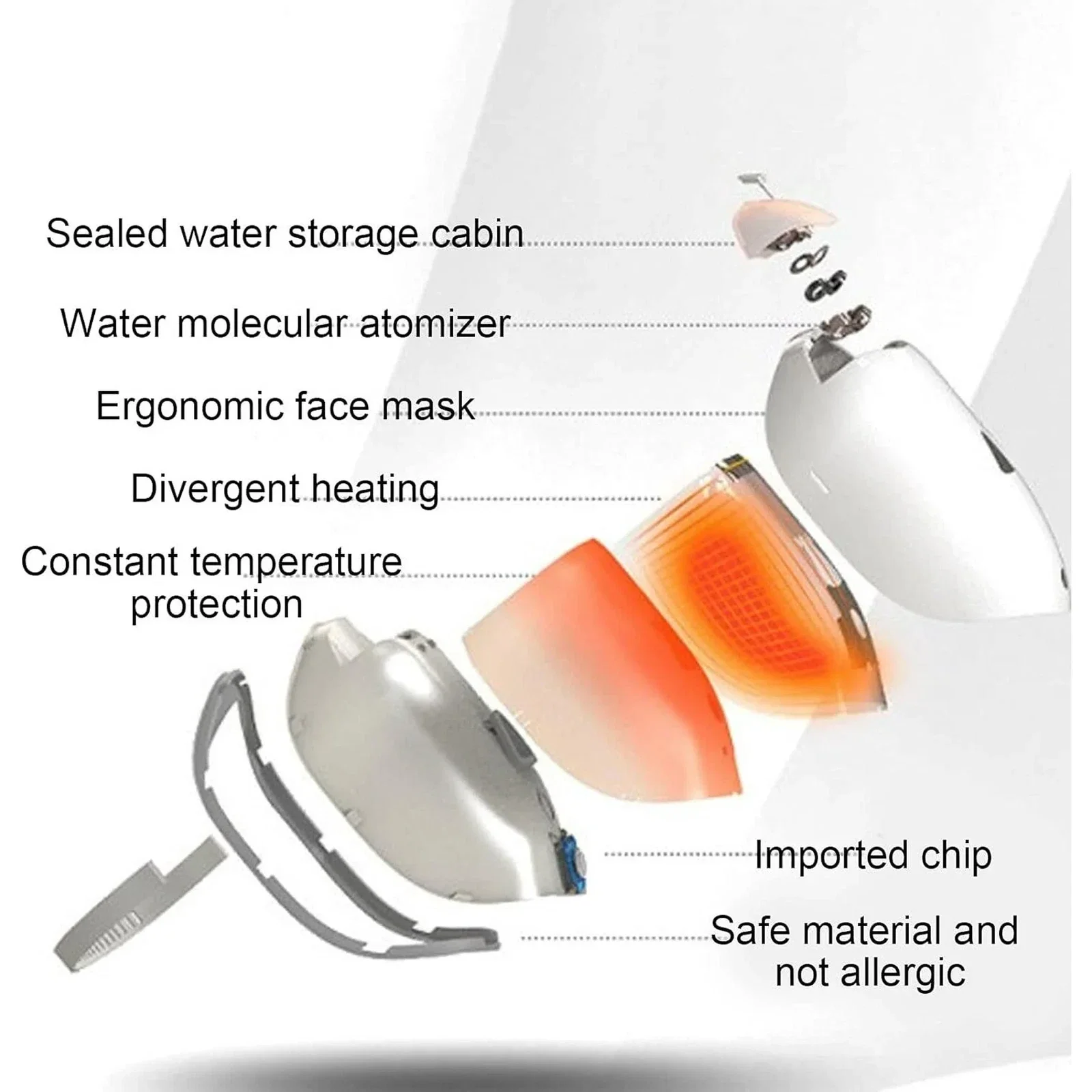 Nano Ionische gezichtsstoomboot Masker Hydraterend instrument Draagbaar schoonheidsapparaat VS