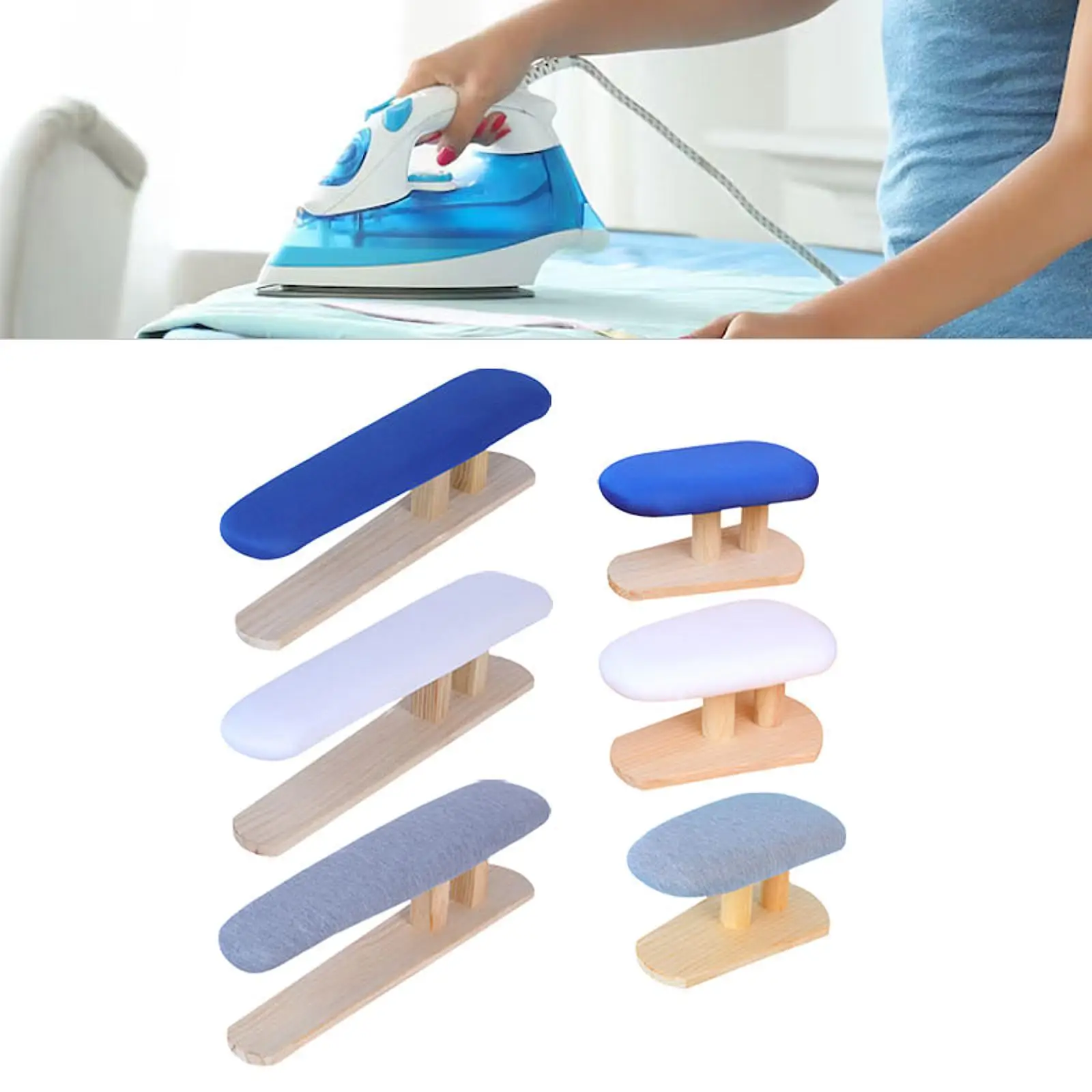 

Mini Ironing Board Iron Board Replacement Cover Padded Sleeve Wooden Base Ironing Stool for Craft Rooms Household Collars
