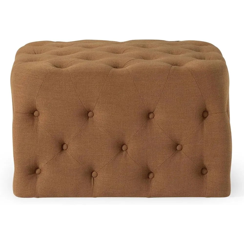

Henry Traditional Large Square Ottoman, Cushioned ootrest or Living Room Couch, Chair, or Dorm Room in Rustic Clay abric Upholst