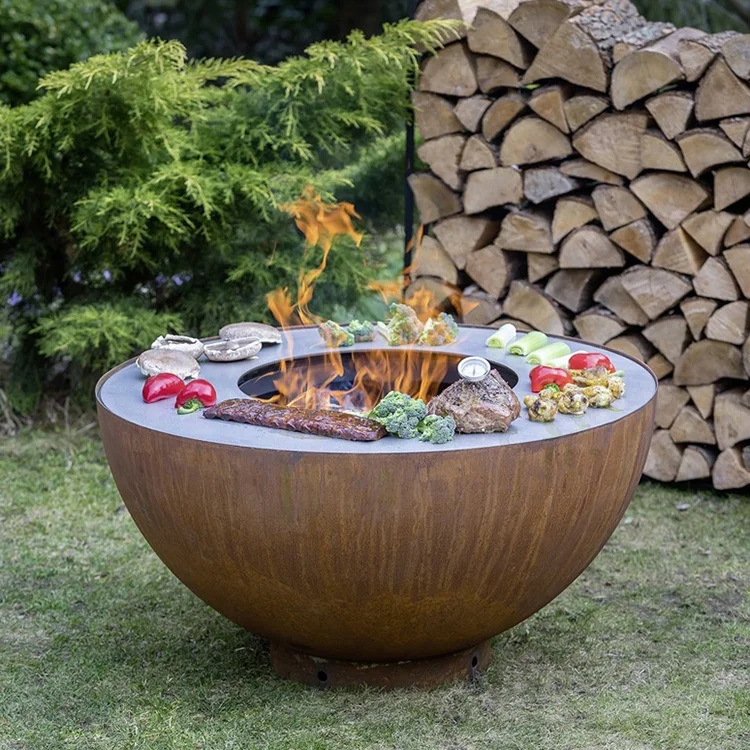 Natural Rusted GN-BBQ-208 Grill Plancha Corten Steel BBQ Grills
