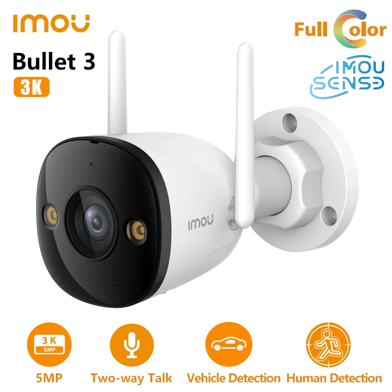 IMOU Bullet 3 5MP Outdoor Full Color Camera Wifi 6 IP CCTV Smart Home Human & Vehicle Detection Night Vision 30m Two-way Talk