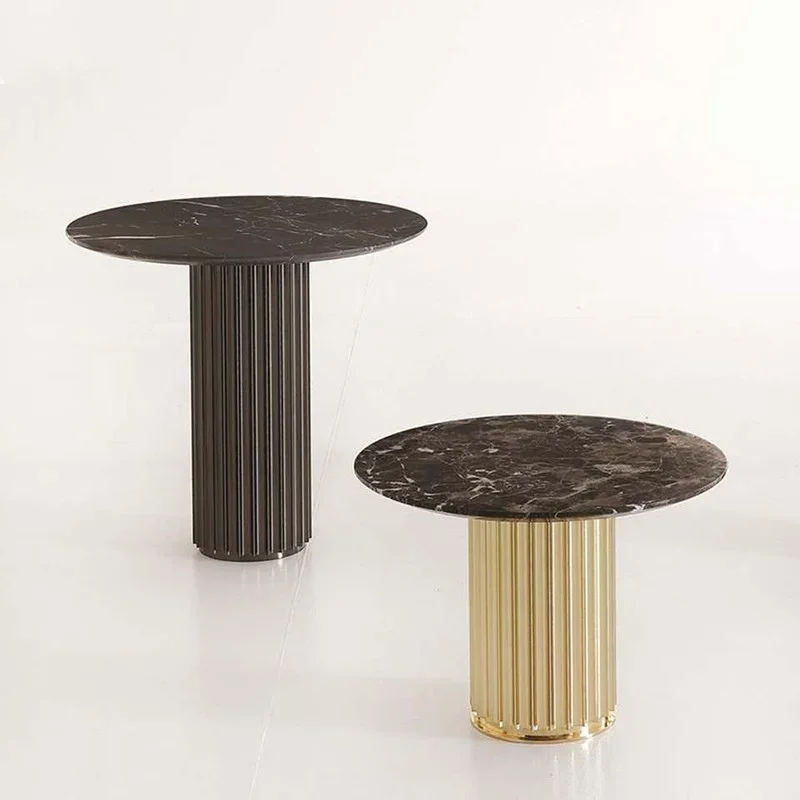 

Rugiano Liberty Coffee Tables Round Marble Top Metal Base Small Side Tables Living Room Furniture