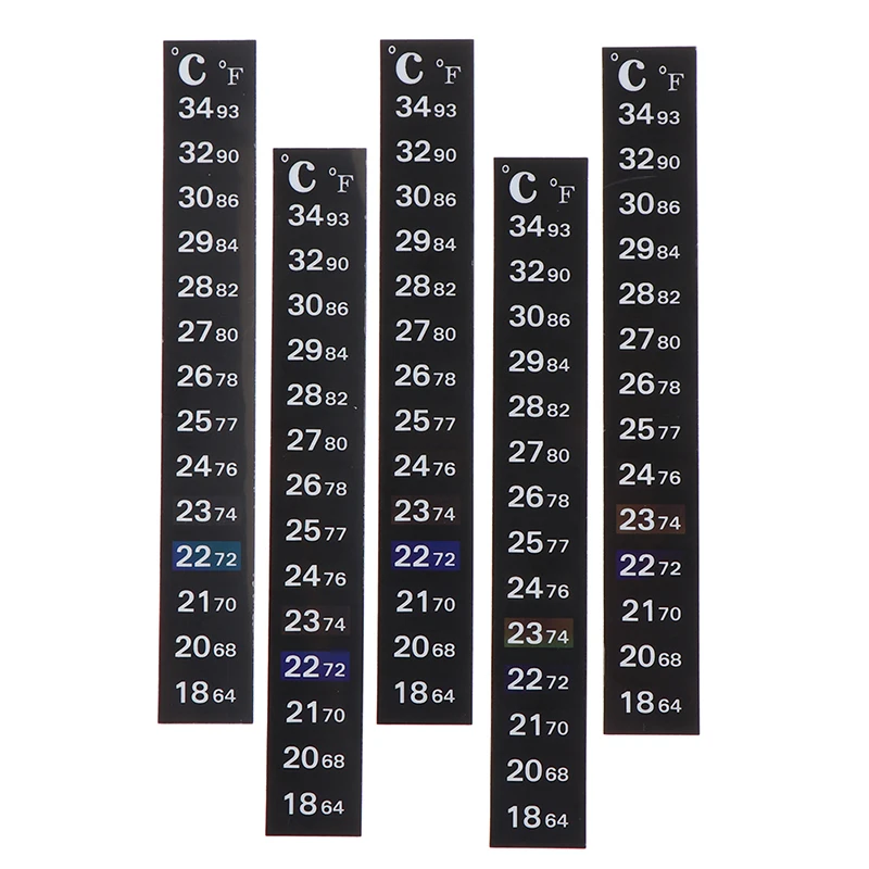 5pcs Stick-on Digital Aquarium Fish Tank Fridge Thermometer Sticker Measurement Stickers Temperature Control Tools Products