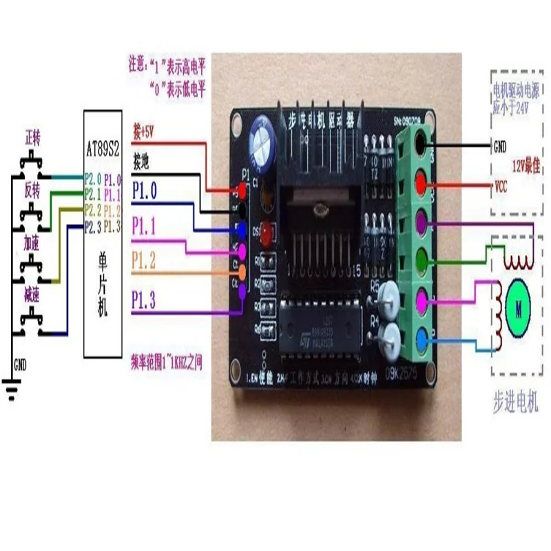 Sensor do módulo de driver de motor de passo, baseado no chip L297 e 298