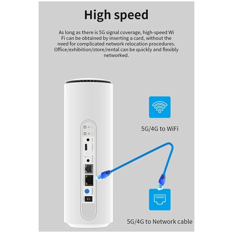 NR500 5G CPE SIM Card Router Full-Band Gigabit WIFI6 Dual-Band Router Gigabit Network Speed 2.4G&5.8G True 5G EU-Plug