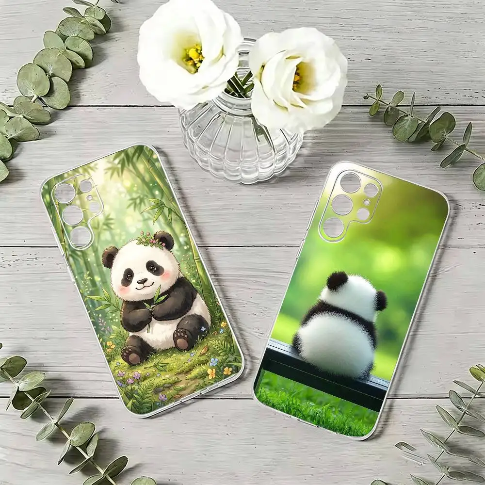 Animal Panda  Phone Case For Samsung S23,S22,S21,S20,S30,Transparent Silicone Phone Cover