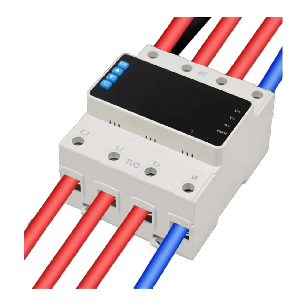 Adjustable Overvoltage Undervoltage and Overcurrent Protection Device for Three-Phase AC Systems with Rail Installation