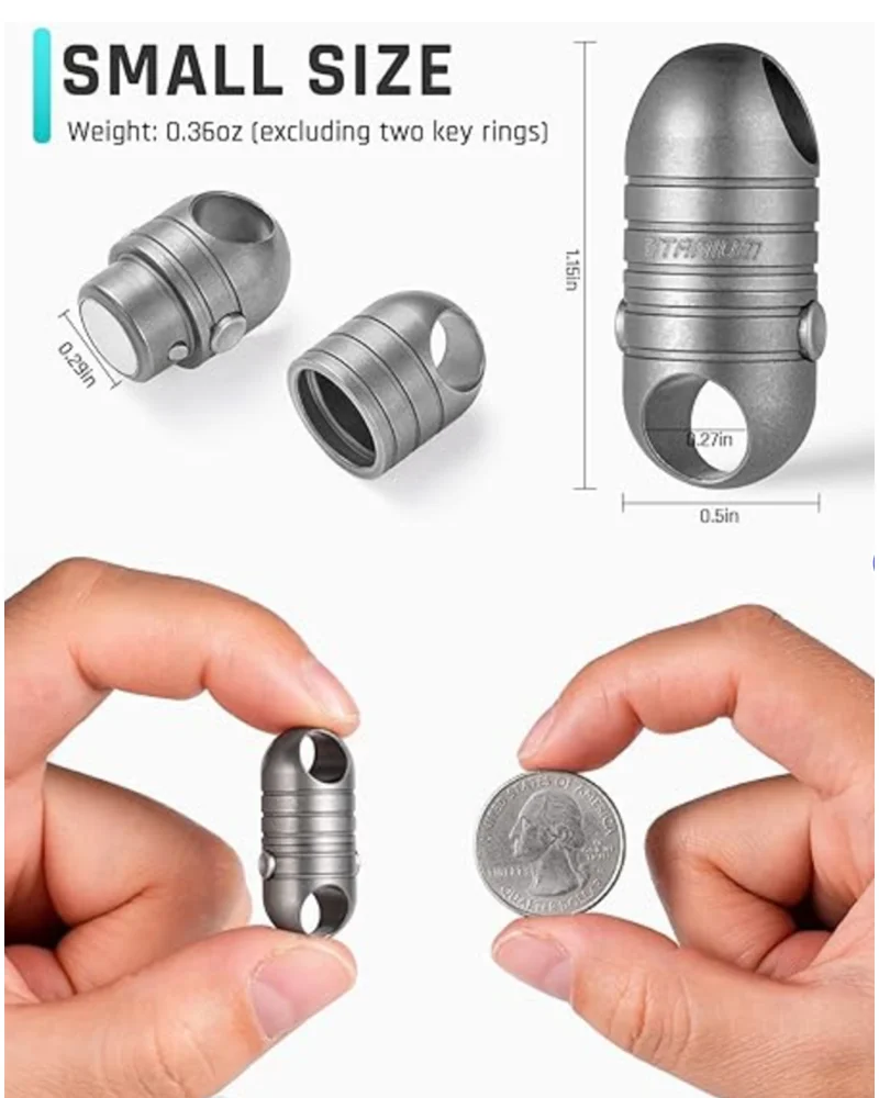 Титановый магнитный быстроразъемный брелок TISUR, титановый съемный вращающийся разъем для ключей, магнитный держатель для ключей