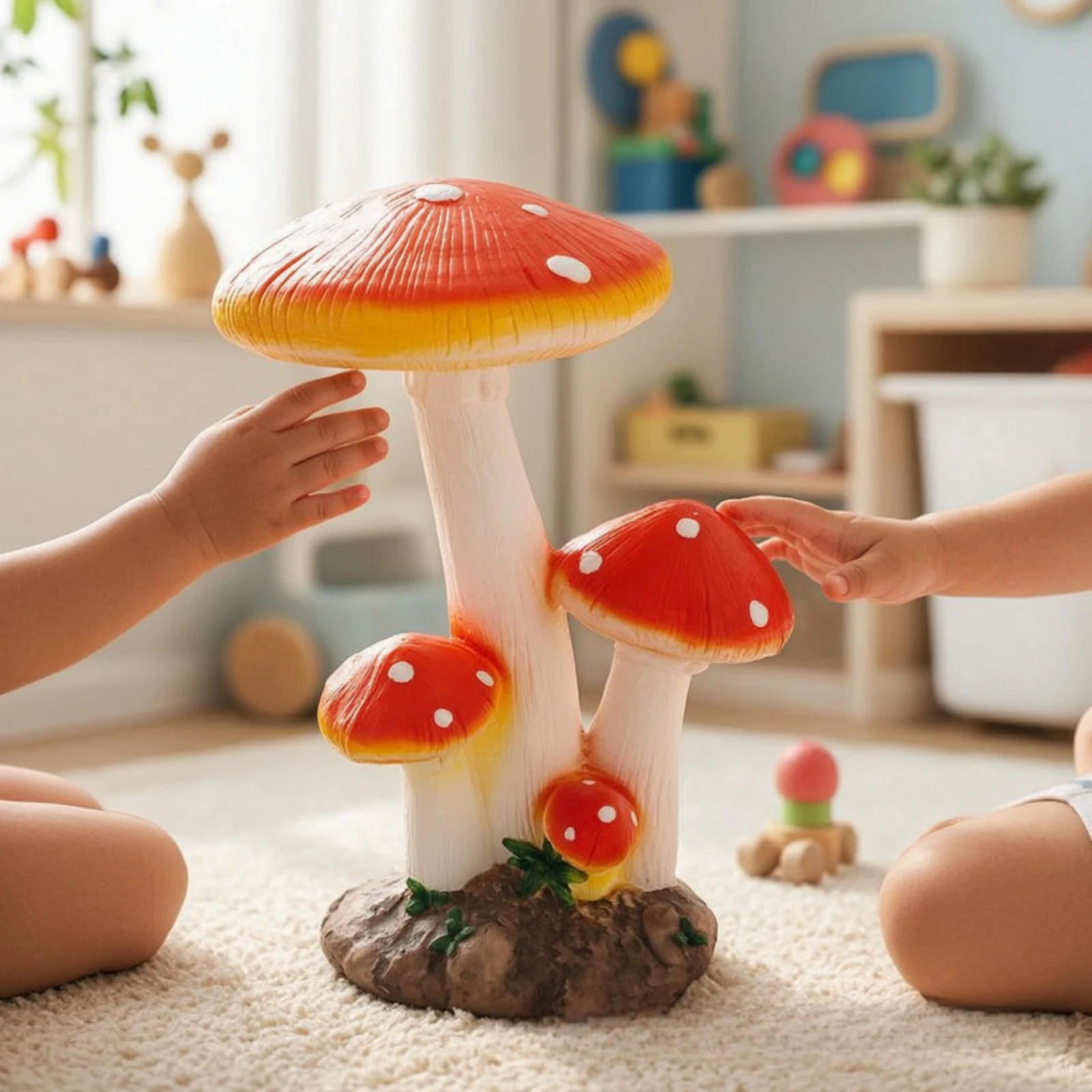 Fungus Sculpture Decorative Fungus Statue Cute Adorable for Gardeners, Garden, Courtyard