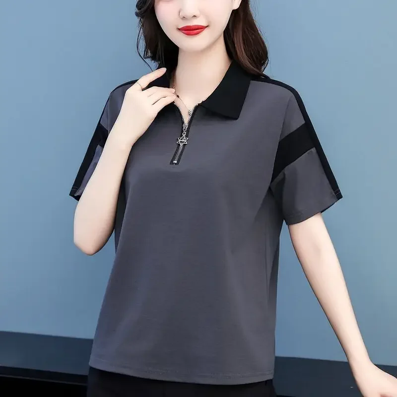 تي شيرت صيفي برقبة بولو للنساء تي شيرت نسائي فضفاض للشباب جمالي شبابي أنيق فاخر رخيص العرض غير الرسمي