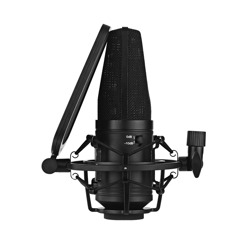 BOYA BY-M1000 Aluminum Alloy Microphone Mic Kit Cardioid/Omnidirectional/Bidirectional Mic for Singer Vocals Podcaster Studio