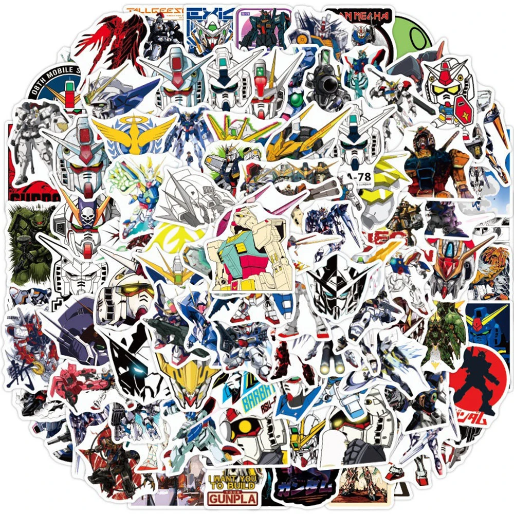 

10/30/50/100pcs Cartoon Anime GUNDAM Stickers Cool Graffiti Decals Decorations DIY Phone Water Bottle Notebook Sticker Kids Toy