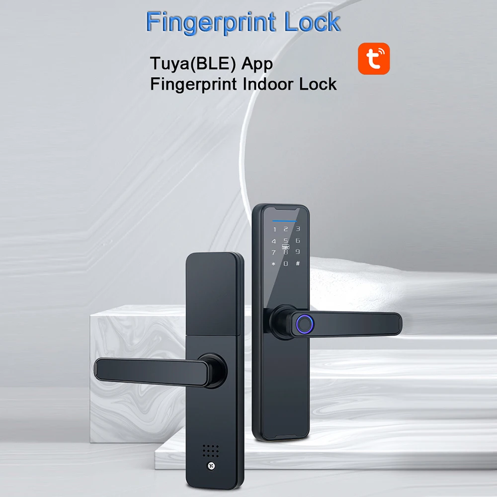 Tuya Smart Lock Biometric Fingerprint Lock Door Lock Keypad Door Lock with Handle Fingerprint Electronic Deadbolt Door Lock