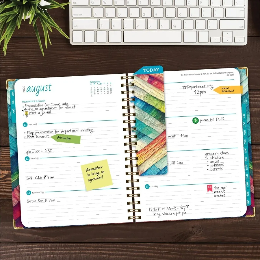 HARDCOVER Anno accademico 20252026: giugno 2025 a luglio 2026 8,5x11 Agenda annuale mensile settimanale giornaliera. Piega tascabile segnalibro