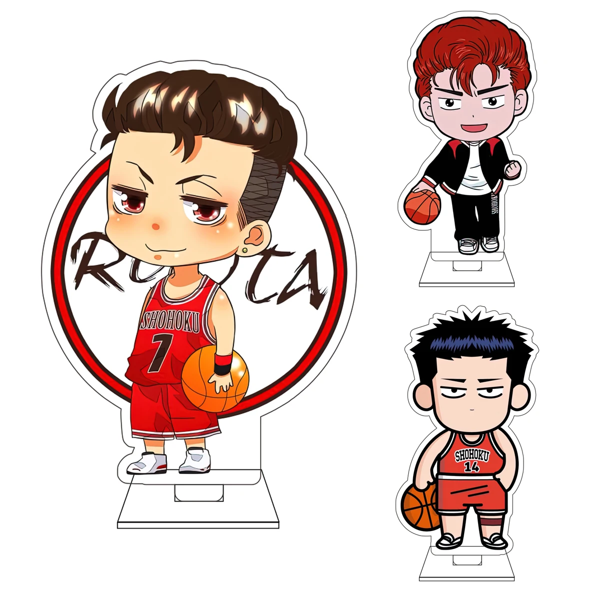 

10CM Anime SLAM DUNK Cosplay Cute Acrylic Figure Stand Plate Kaede Rukawa Hanamichi Sakuragi Ornaments Gifts