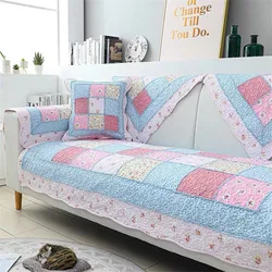 Cotton Quilted Sofa Cover Sofa Towel Mat Cushion Slip Resistant Patchwork Dust-proof Couch Seat Cover for Living Room Home Decor