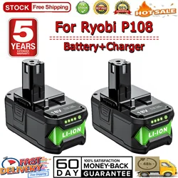 6000mAh/9000mAh 18V Vervanging Lithium Batterij Voor Ryobi Plus P108 P109 P102 P103 P104 P105 P107 P117 Power Tools Baterry