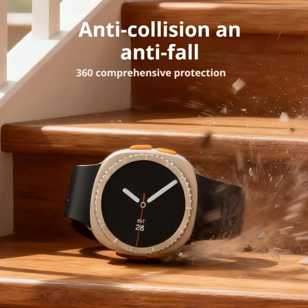 حافظة معدنية لساعة سامسونج جالاكسي Watch8 40 ملم مع مقياس بسيط مقاوم للماء ومضاد للتصادمات ومضاد للسقوط #4