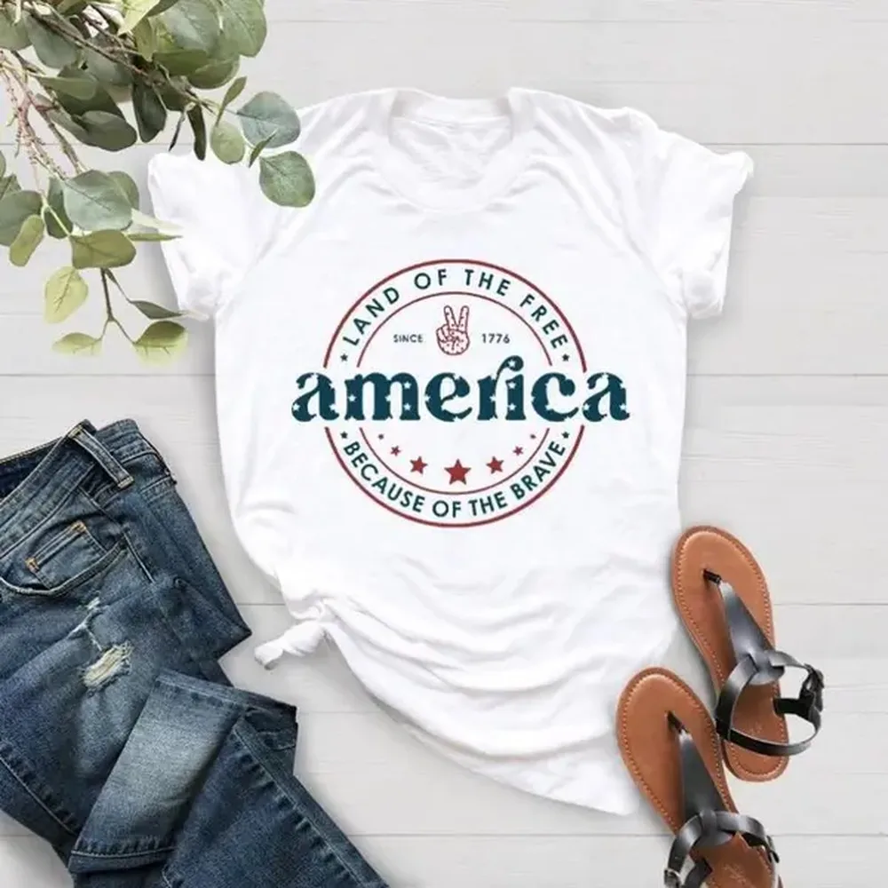 America Tshirt, Land Of Free Because Of The Brave Shirt, Memorial Day Shirt, Independence Day Outfit, 4th Of July Tshirt, Gift For American