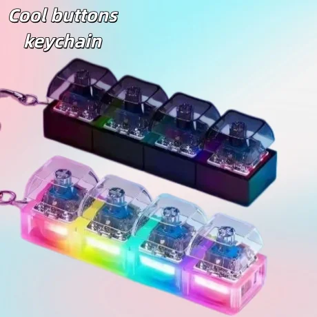 New Fidget finger keyboard keychain toy, clickable button for stress relief, cool office decoration gift
