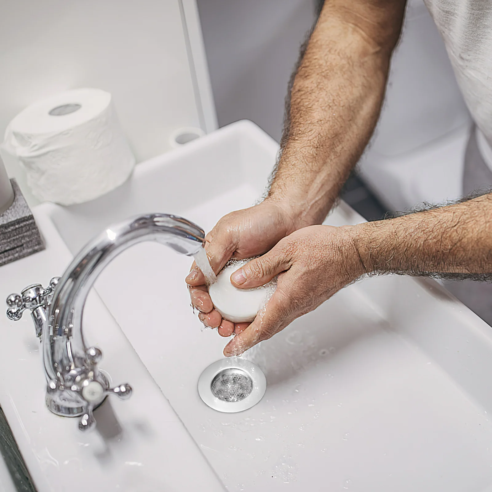 

3Pcs Drain Strainer Stainless Steel Sink Filter Metal Mesh Drain Cover Hair Catcher Stopper Shower Bathtub Efficient Drainage