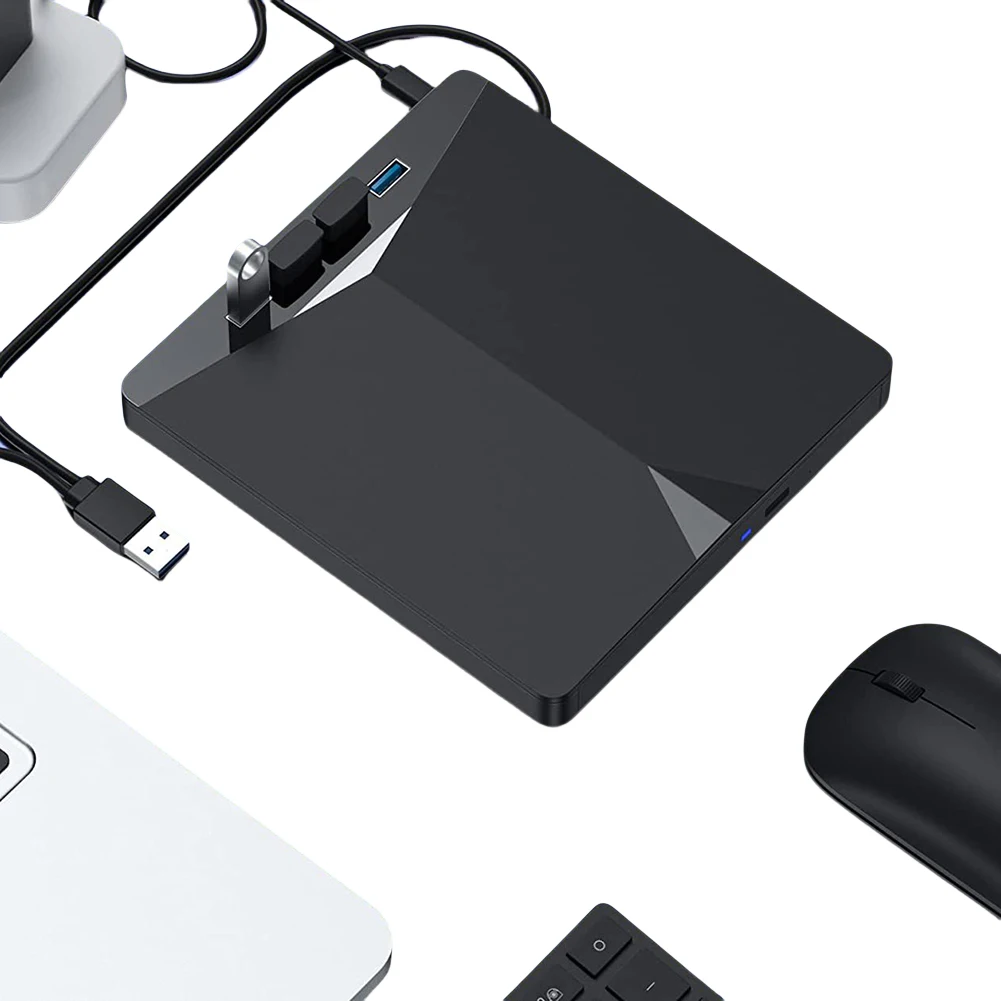 Unità mobile esterna USB 3.0 Type-C 7 in 1 Masterizzatore CD DVD Plug-and-Play ad alta velocità per Windows 11/10/8/7/Linux/OS