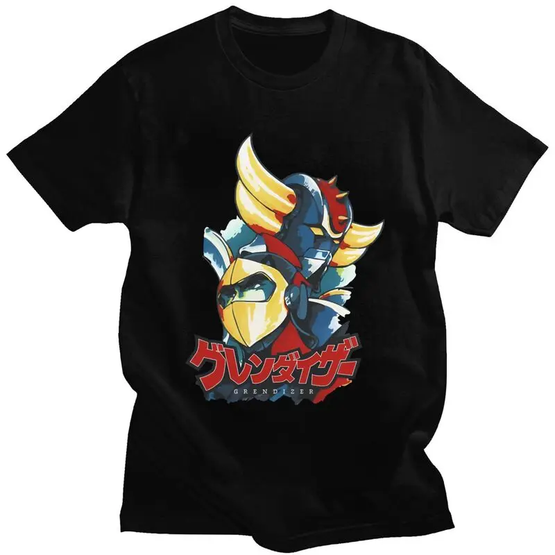 Custom Ufo Robot Grendizer Actarus T Shirt Men Short Sleeve 100% Cotton T-shirt Goldorak Goldrake Anime Tee Tops Fashion Tshirts