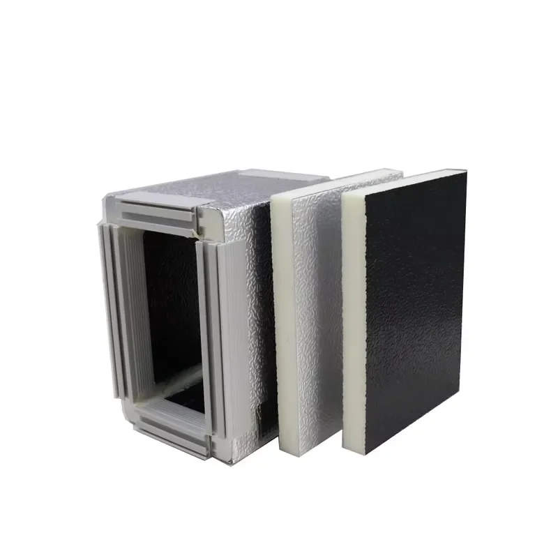 PIR Ductwork China Rigid Foam Panels Manufacturers Pre-insulated Duct Panel Black Silver Alu. Foil Air Duct Insulation Board