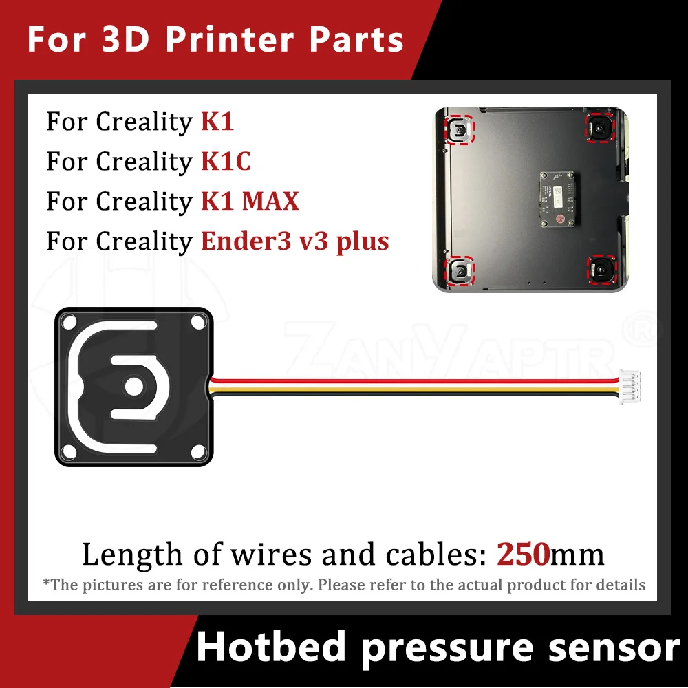For K1/K1C/K1 MAX/Ender 3 V3 Plus micro hotbed Pressure Sensors Strain Gauge 34x34mm 3D printer accessories