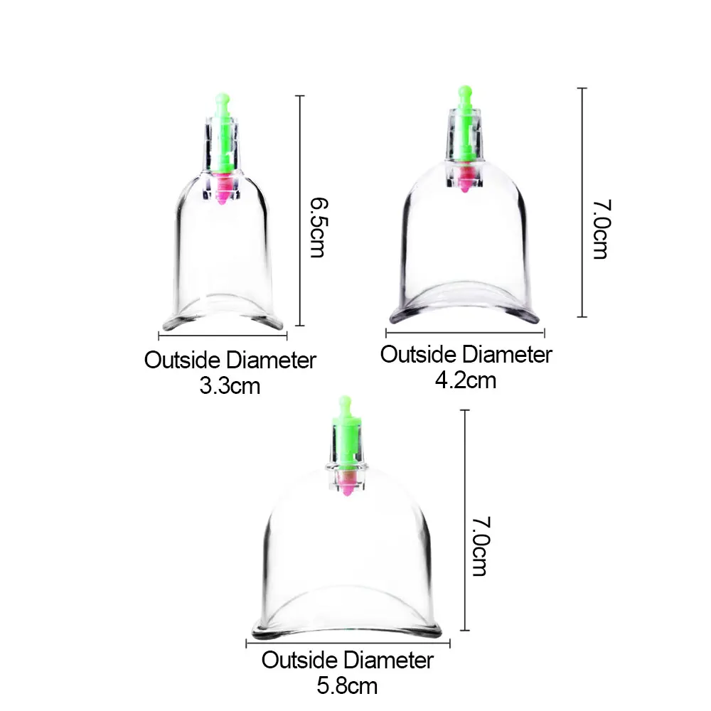 3Pcs/SetChinese cupping U Curved Vacuum Cupping Suction Joint 3 cup cupping therapy joints cups Traditional Acupuncture Massage